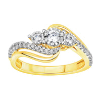 Thumbnail for LADIES RING 1/2 CT ROUND DIAMOND 10K YELLOW GOLD
