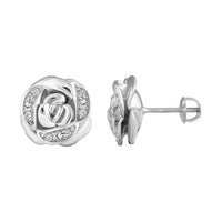 Thumbnail for LADIES EARRING 1/5 CT ROUND DIAMOND 10K WHITE GOLD