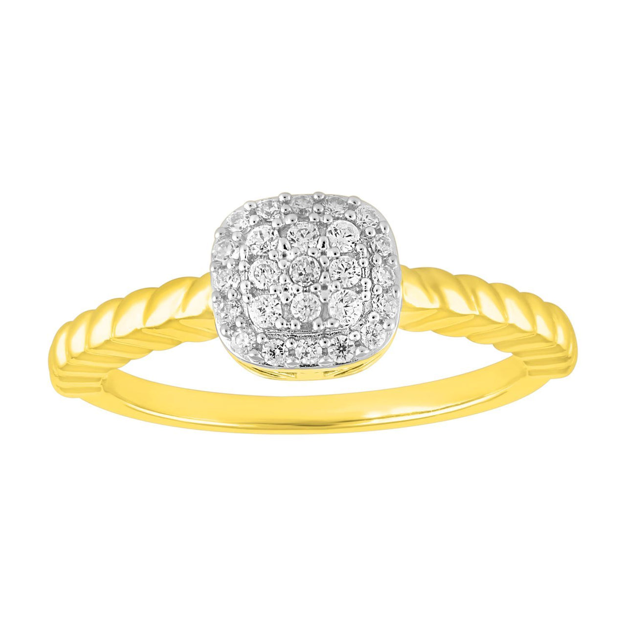 LADIES RING 1/6 CT ROUND DIAMOND 10K YELLOW GOLD