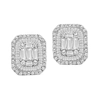 Thumbnail for LADIES EARRINGS 7/8 CT ROUND/BAGUETTE DIAMOND 14K WHITE GOLD