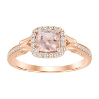 Thumbnail for LADIES RING 1/5 CT ROUND/CUSHION/PEACH MORGANITE DIAMOND 10K ROSE GOLD(CENTER-1/2)