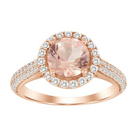 Thumbnail for LADIES RING 1/2 CT ROUND/ROUND/PEACH MORGANITE DIAMOND 10K ROSE GOLD(CENTER-1 1/5)
