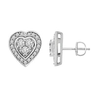 Thumbnail for LADIES EARRINGS 1/2 CT ROUND DIAMOND 14K WHITE GOLD