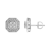 Thumbnail for LADIES EARRINGS 1/2 CT ROUND DIAMOND 14K WHITE GOLD