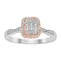 Thumbnail for LADIES RING 1/3 CT ROUND/BAGUETTE DIAMOND 10K WHITE/ROSE GOLD