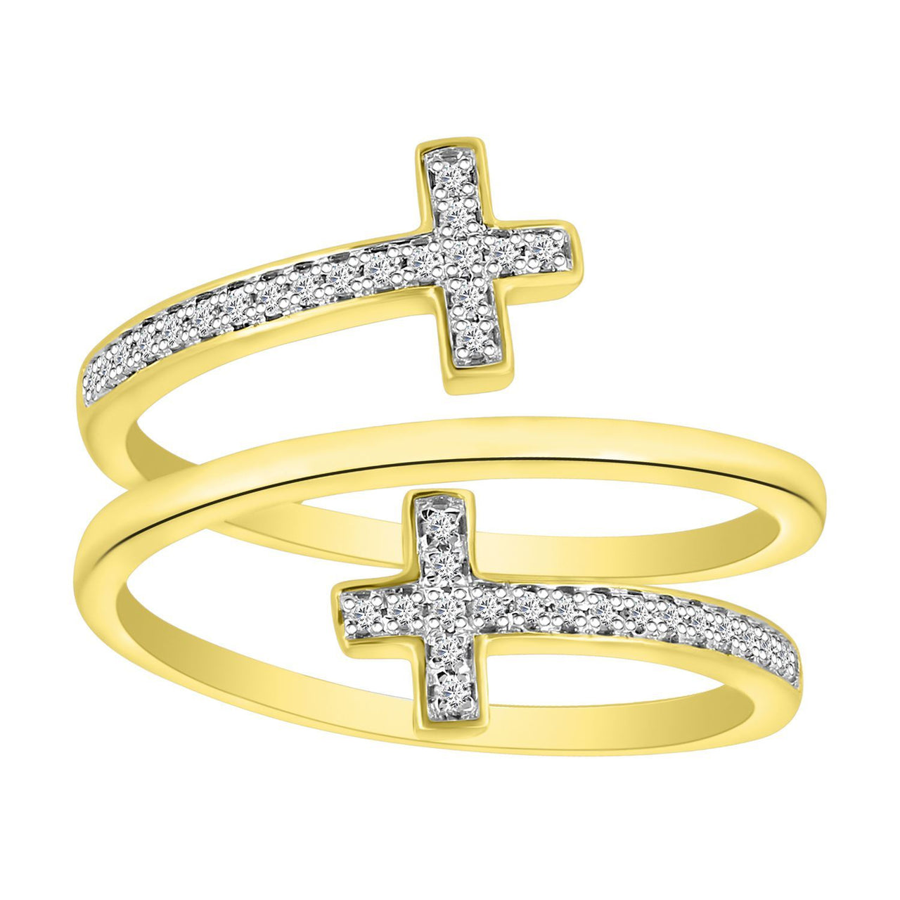 LADIES RING 1/6 CT ROUND DIAMOND 10K YELLOW GOLD