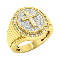 Thumbnail for MEN'S RING 1/2 CT ROUND/BAGUETTE DIAMOND 10K YELLOW GOLD