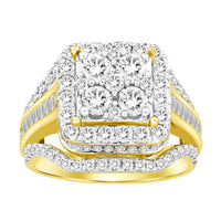 Thumbnail for LADIES RING 1 CT ROUND/BAGUETTE DIAMOND 10K YELLOW GOLD