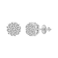 Thumbnail for LADIES EARRINGS 1/2 CT ROUND DIAMOND 14K WHITE GOLD
