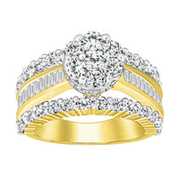 Thumbnail for LADIES RING 4 CT ROUND/BAGUETTE DIAMOND 10K YELLOW GOLD