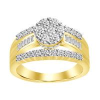 Thumbnail for LADIES RING 1 1/2 CT ROUND/BAGUETTE DIAMOND 10K YELLOW GOLD