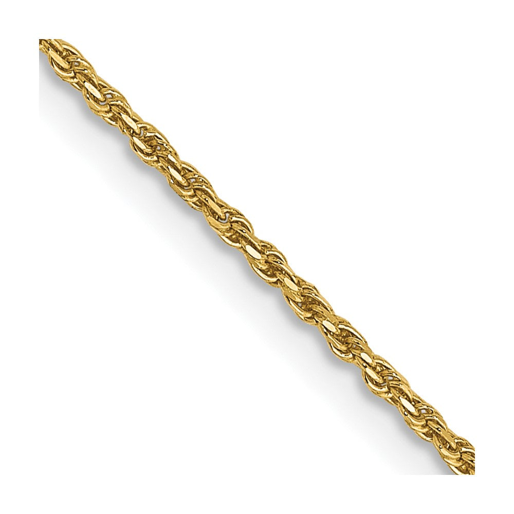 14k 1.15mm Diamond-cut Machine-made Rope Chain