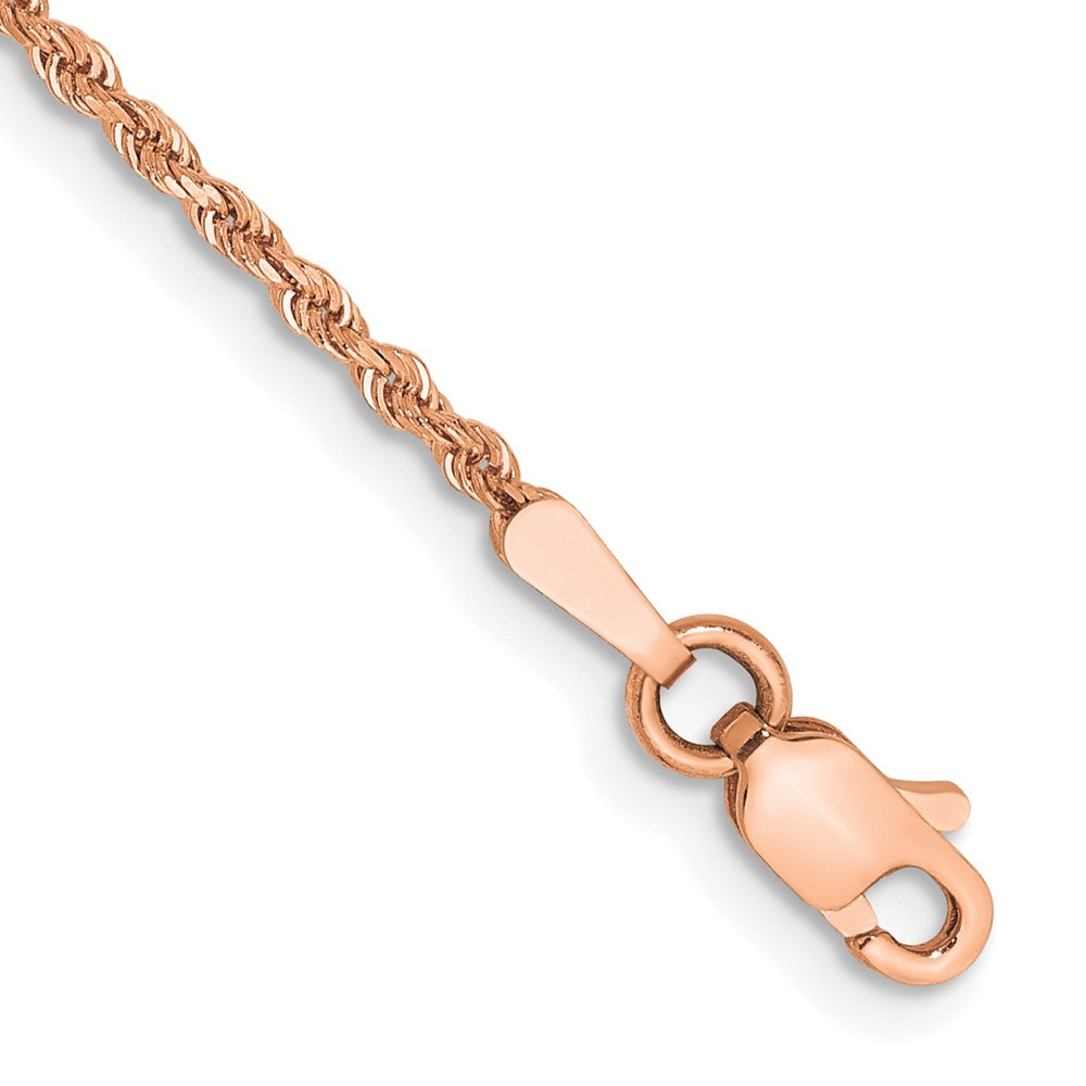 14k Rose Gold 1.50mm Diamond-cut Rope Chain