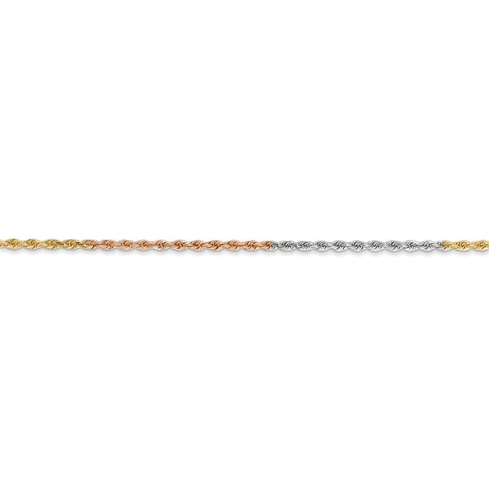14k Tri-Color 1.5mm Diamond-cut Rope Chain