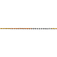 Thumbnail for 14k Tri-Color 1.5mm Diamond-cut Rope Chain