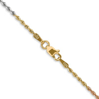 Thumbnail for 14k Tri-Color 1.5mm Diamond-cut Rope Chain