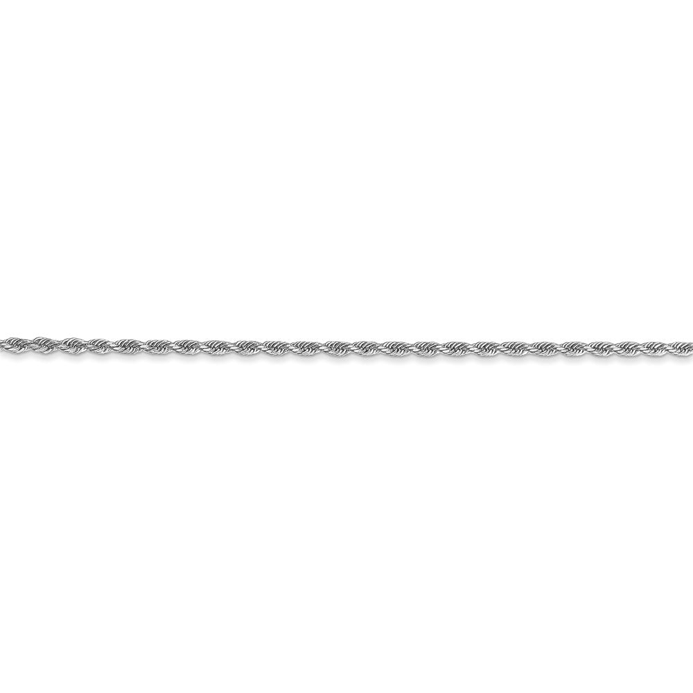 14k White Gold 1.5mm Diamond-cut Rope Chain