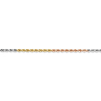 Thumbnail for 14k Tri-Color 1.75mm Diamond-cut Rope Chain