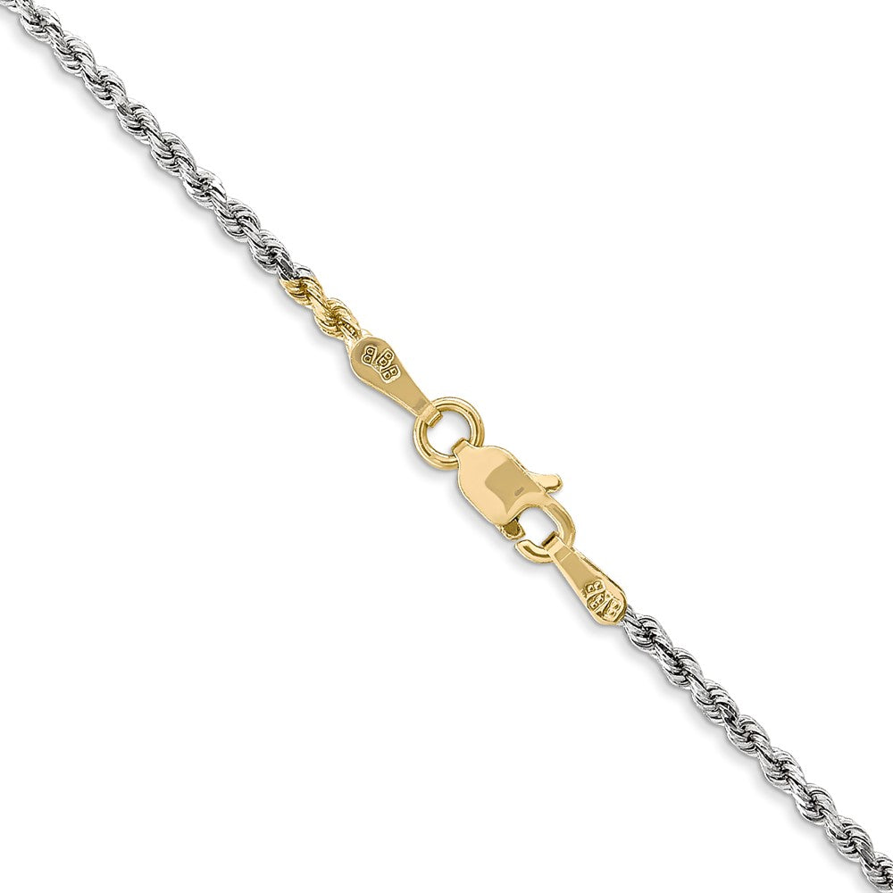 14k Tri-Color 1.75mm Diamond-cut Rope Chain