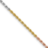 Thumbnail for 14k Tri-Color 1.75mm Diamond-cut Rope Chain
