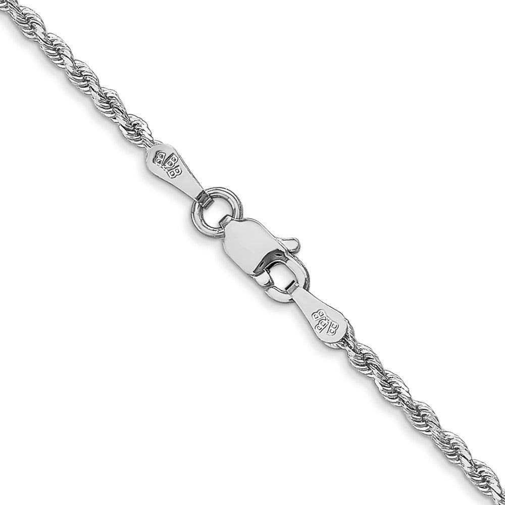 14k White Gold 1.75mm Diamond-cut Rope