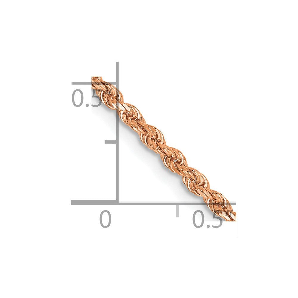 14k Rose Gold 2mm D/C Rope Chain