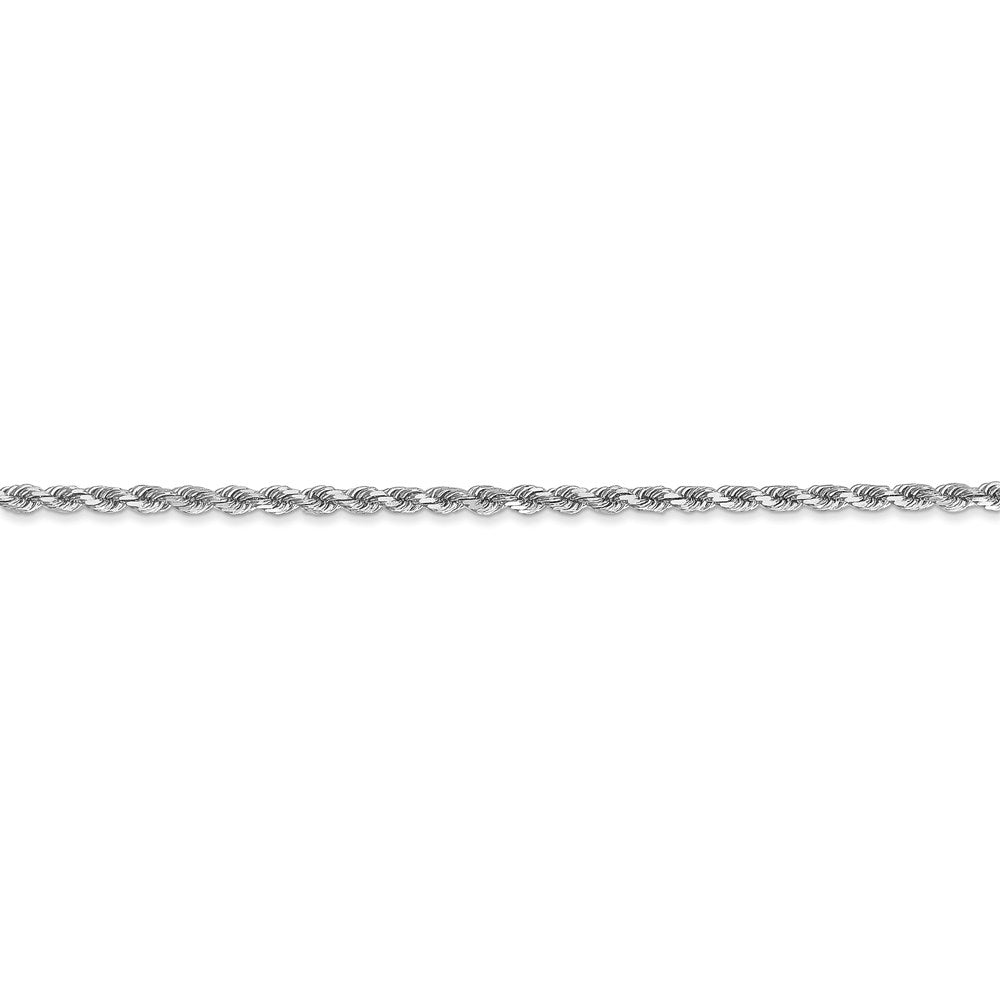 14k White Gold 2mm D/C Rope Chain