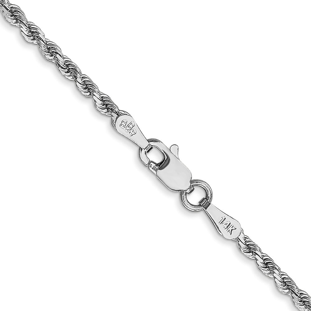 14k White Gold 2mm D/C Rope Chain