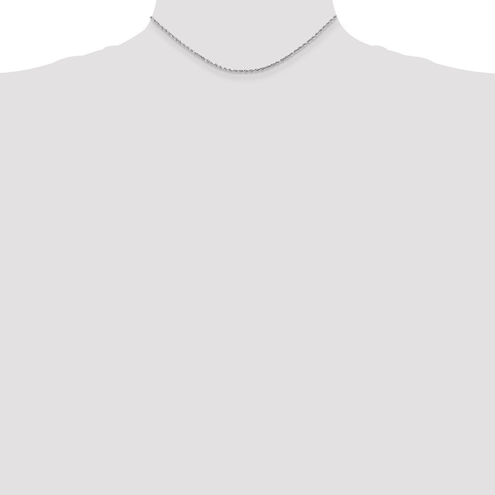 14k White Gold 2mm D/C Rope Chain