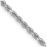 Thumbnail for 14k White Gold 2mm D/C Rope Chain