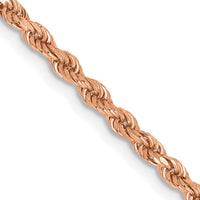 Thumbnail for 14k Rose Gold 2.25mm D/C Rope with Lobster Clasp Chain