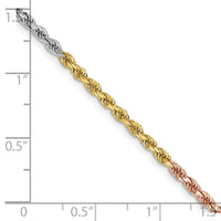 Thumbnail for 14k Tri-Color 2.5mm D/C Rope Chain