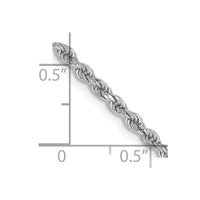 Thumbnail for 14k White Gold 2.25mm D/C Rope with Lobster Clasp Chain