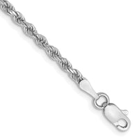 Thumbnail for 14k White Gold 2.25mm D/C Rope with Lobster Clasp Chain