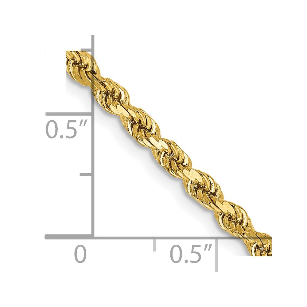 14k 2.75mm Diamond-cut Rope with Lobster Clasp Chain