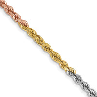 Thumbnail for 14k Tri-Color 2.9mm D/C Rope Chain