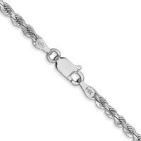 Thumbnail for 14k White Gold 2.75mm D/C Rope with Lobster Clasp Chain