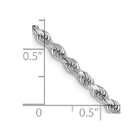 Thumbnail for 14k White Gold 2.75mm D/C Rope with Lobster Clasp Chain