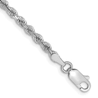 Thumbnail for 14k White Gold 2.75mm D/C Rope with Lobster Clasp Chain