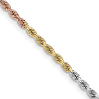 Thumbnail for 14k Tri-Color 3mm D/C Rope Chain