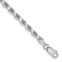 Thumbnail for 14k White Gold 3.25mm D/C Rope with Lobster Clasp Chain