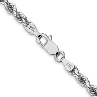 Thumbnail for 14k White Gold 3.5mm D/C Rope with Lobster Clasp Chain