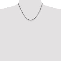 Thumbnail for 14k White Gold 3.5mm D/C Rope with Lobster Clasp Chain