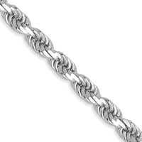 Thumbnail for 14k White Gold 3.5mm D/C Rope with Lobster Clasp Chain