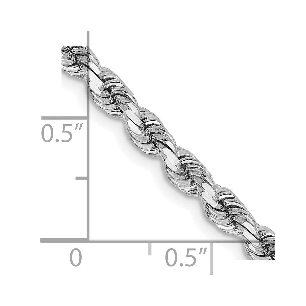 14k White Gold 3.75mm D/C Rope with Lobster Clasp Chain