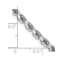 Thumbnail for 14k White Gold 3.75mm D/C Rope with Lobster Clasp Chain
