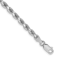Thumbnail for 14k White Gold 3.75mm D/C Rope with Lobster Clasp Chain