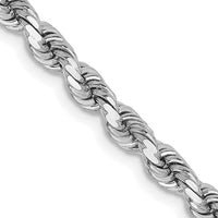 Thumbnail for 14k White Gold 3.75mm D/C Rope with Lobster Clasp Chain