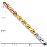 Thumbnail for 14k Tri-Color 4mm D/C Rope Chain