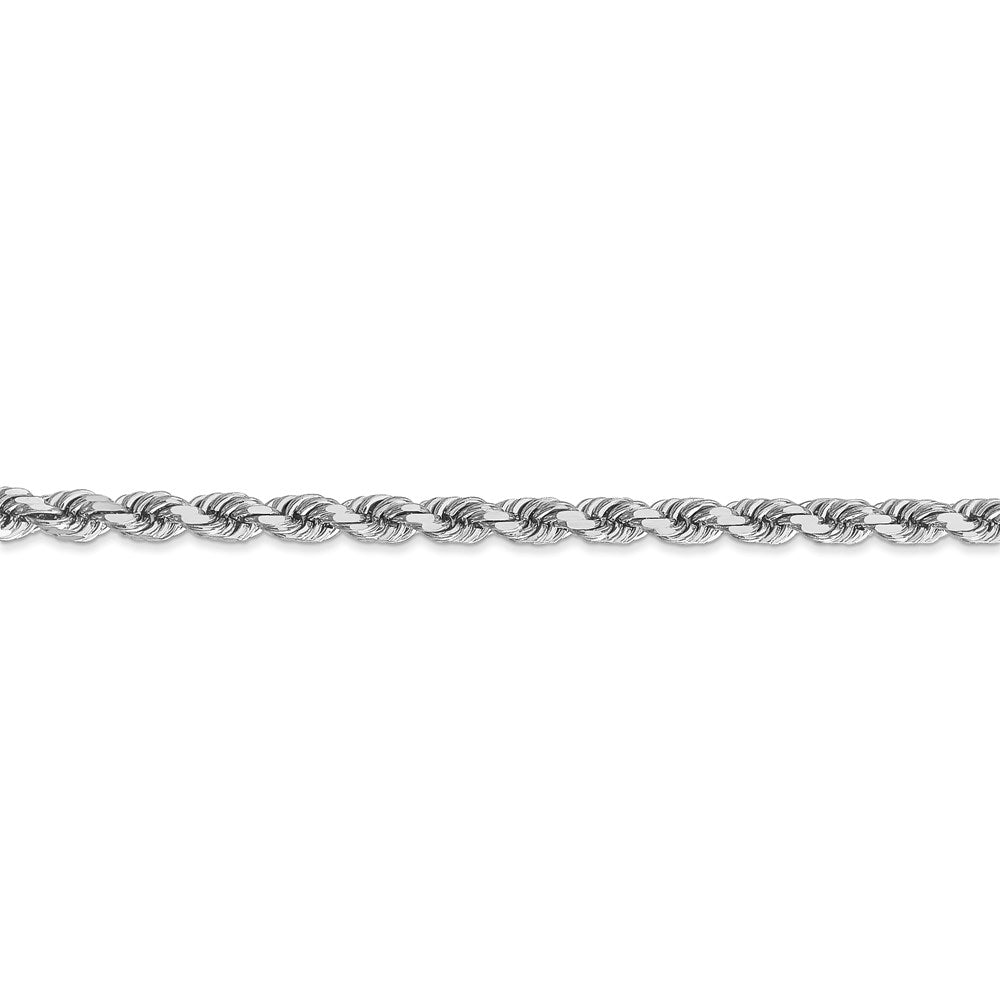14k White Gold 4mm D/C Rope with Lobster Clasp Chain